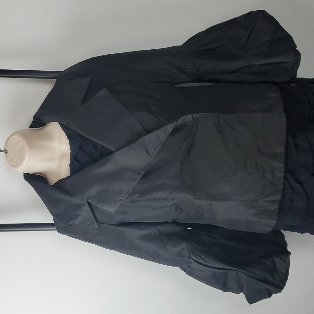 Rickie Freeman for Teri Jon Silk Black Blazer Women Two snaps Size 4 - Picture 2 of 8
